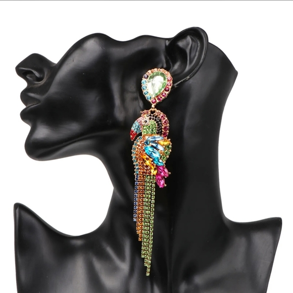 Fashion Jewelry Jewelry - Parrot Rhinestone Statement Earrings Multi-color